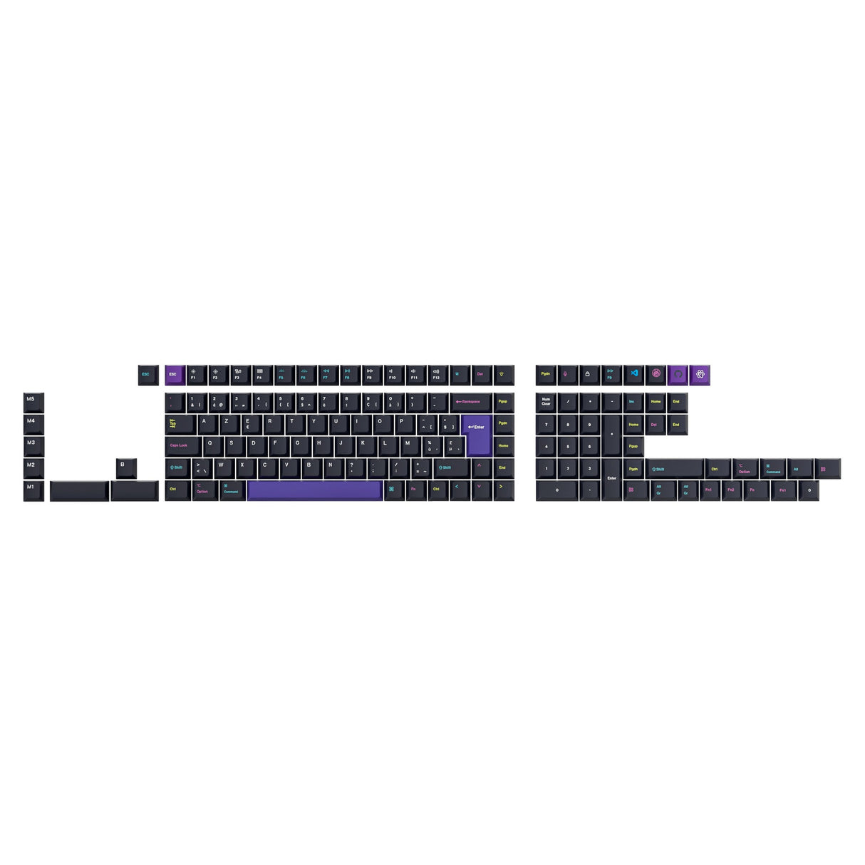 ISO kersenprofiel dye-sub PBT volledig set keycap set - Ontwikkelaar - Versie 2