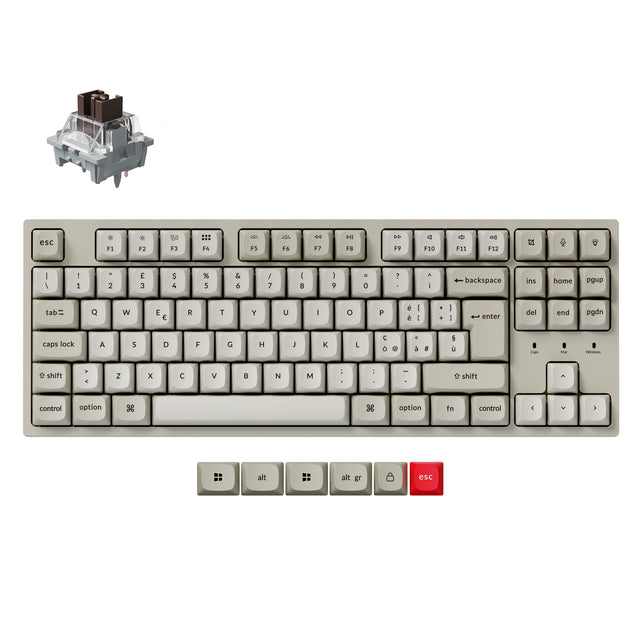 Keychron C1 Pro 8K QMK bedrade aangepaste mechanische toetsenbordcollectie, ISO-indeling