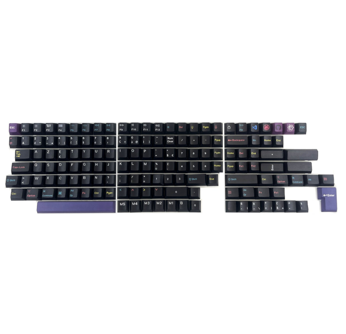 ISO kersenprofiel dye-sub PBT volledig set keycap set - Ontwikkelaar - Versie 2