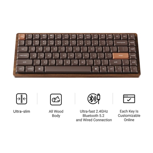 Keychron K3 Max QMK Draadloos Aangepast Mechanisch Toetsenbord - Speciale Houten Editie