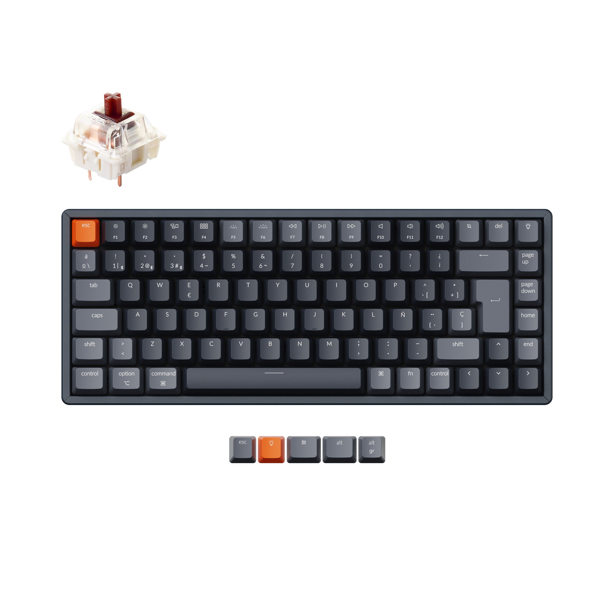Keychron K2 Draadloos Mechanisch Toetsenbord (Spaans ISO-ES Indeling) - Versie 2