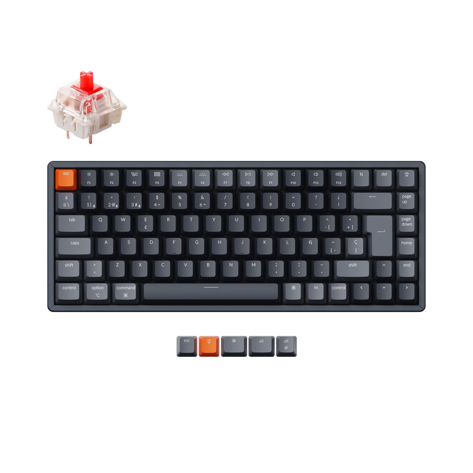 Keychron K2 Draadloos Mechanisch Toetsenbord (Spaans ISO-ES Indeling) - Versie 2