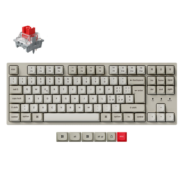 Keychron C1 Pro 8K QMK bedrade aangepaste mechanische toetsenbordcollectie, ISO-indeling