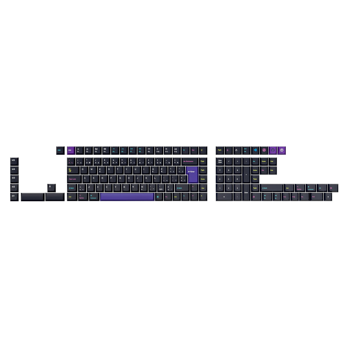 ISO kersenprofiel dye-sub PBT volledig set keycap set - Ontwikkelaar - Versie 2