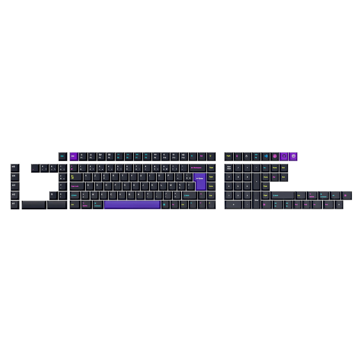 ISO kersenprofiel dye-sub PBT volledig set keycap set - Ontwikkelaar - Versie 2