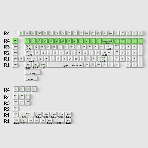 Groene Pulsatie - Kersenprofiel Dye-Sub PBT Volledig Keycap Set
