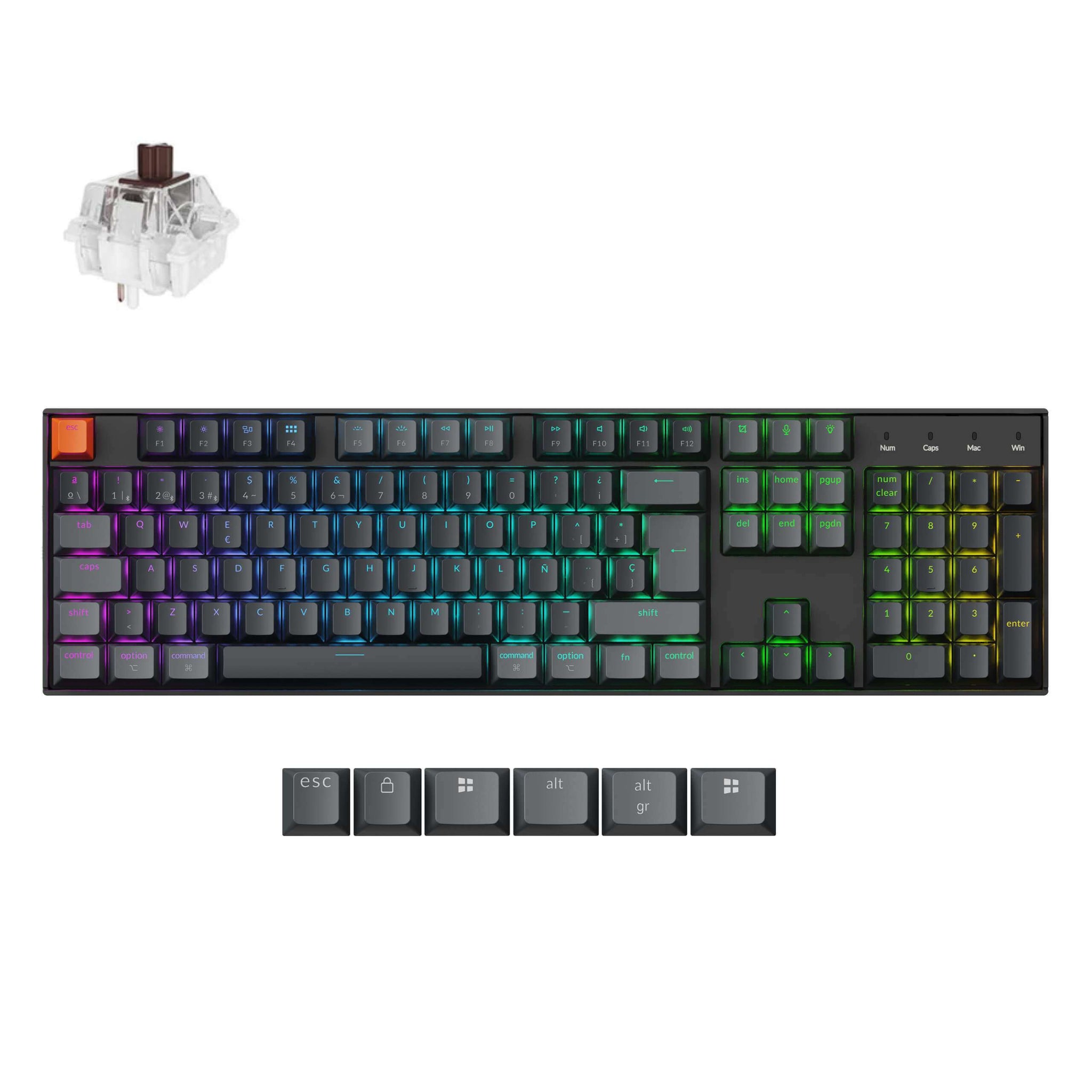 Keychron K10 QMK Draadloos Mechanisch Toetsenbord ISO-indeling - (Versie 2)