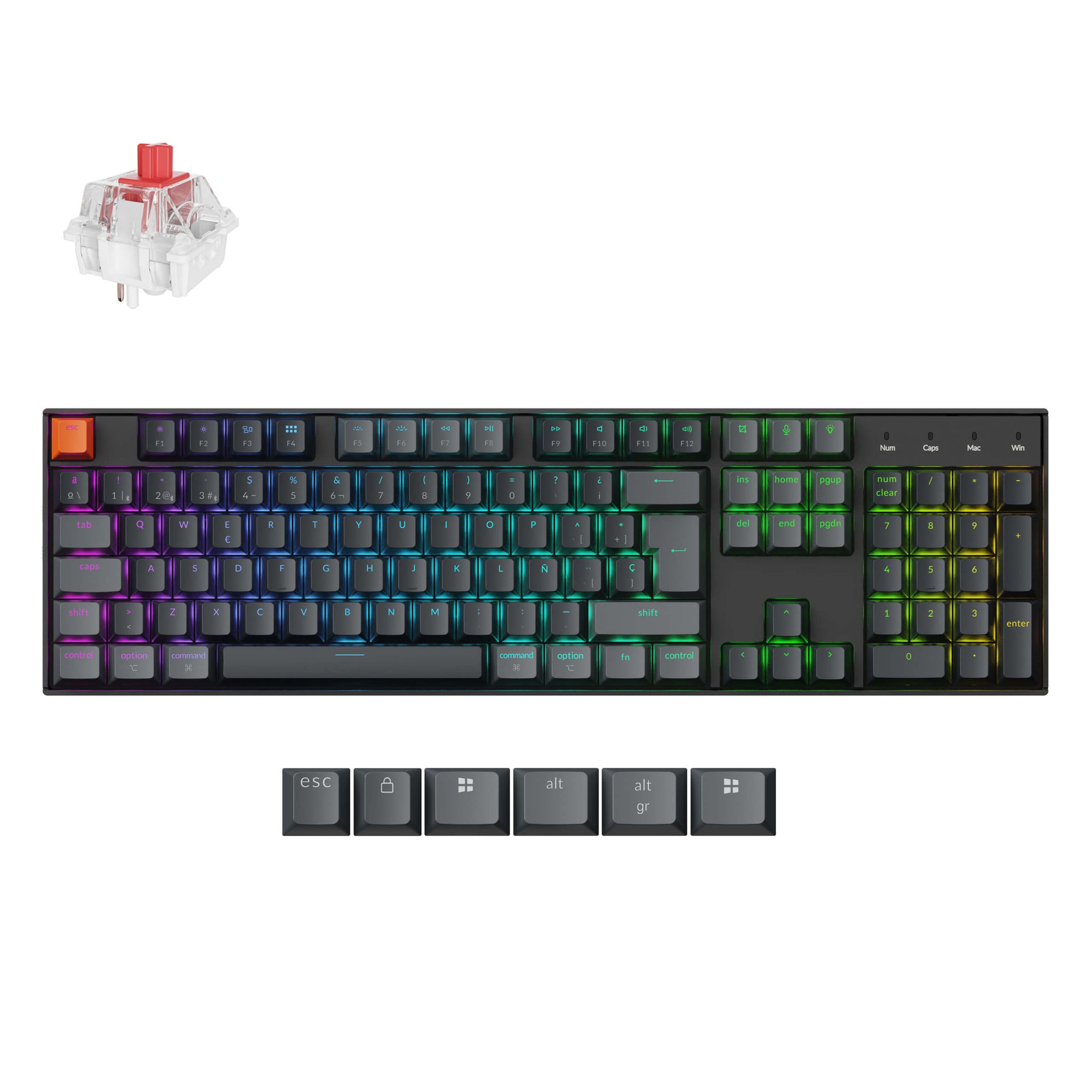 Keychron K10 QMK Draadloos Mechanisch Toetsenbord ISO-indeling - (Versie 2)
