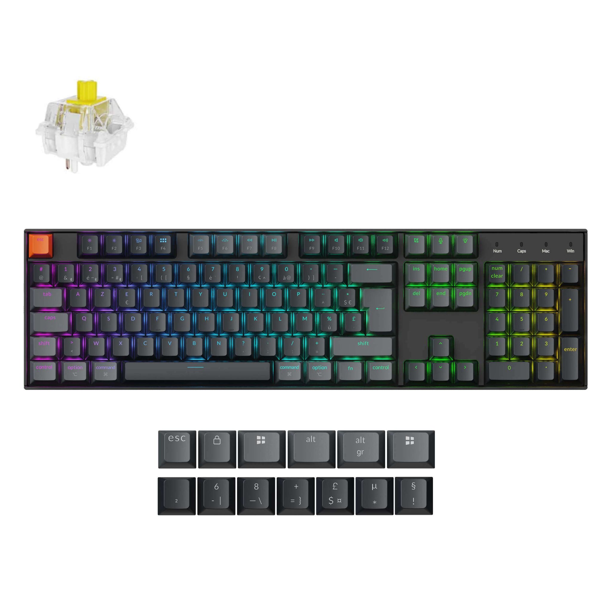 Keychron K10 QMK Draadloos Mechanisch Toetsenbord ISO-indeling - (Versie 2)