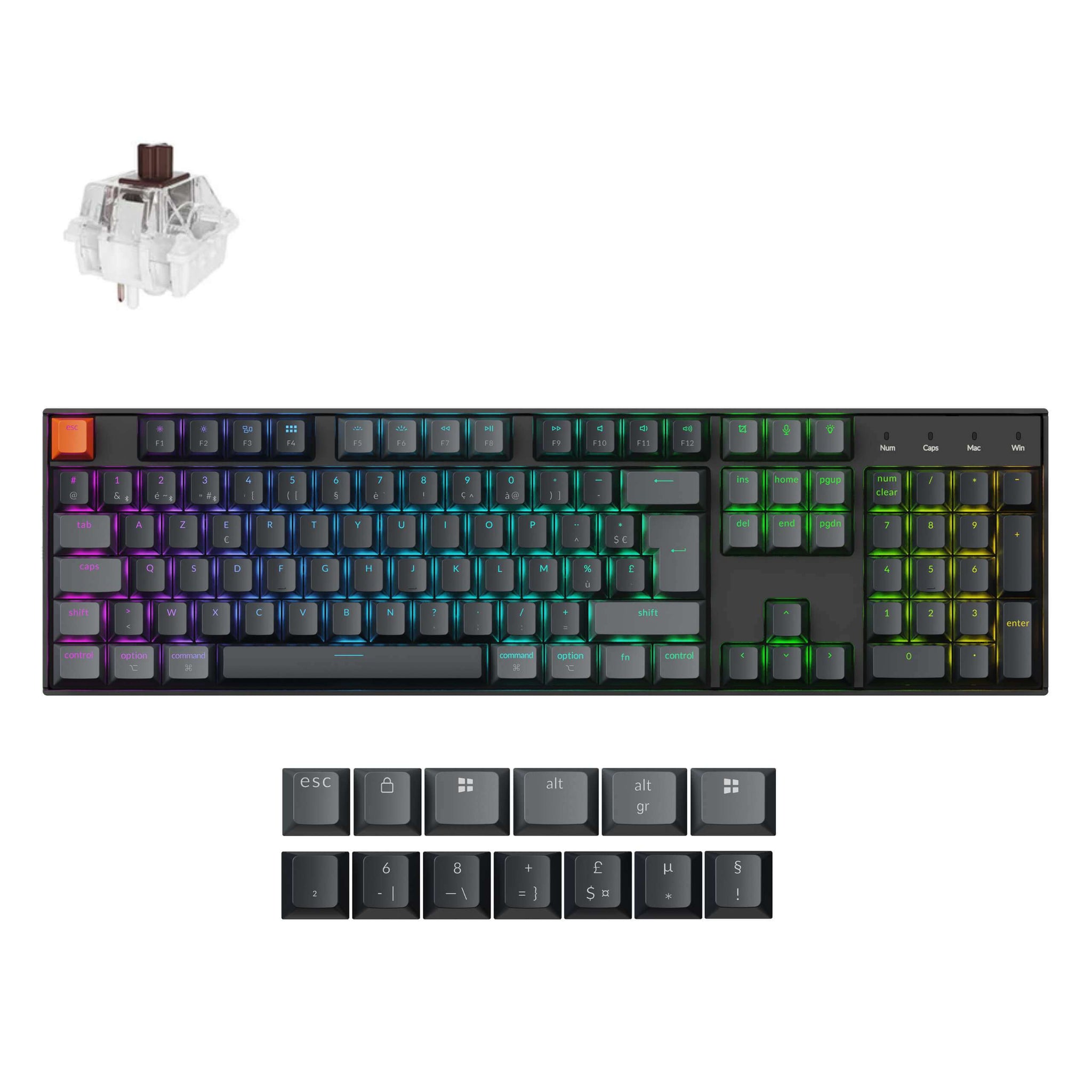 Keychron K10 QMK Draadloos Mechanisch Toetsenbord ISO-indeling - (Versie 2)