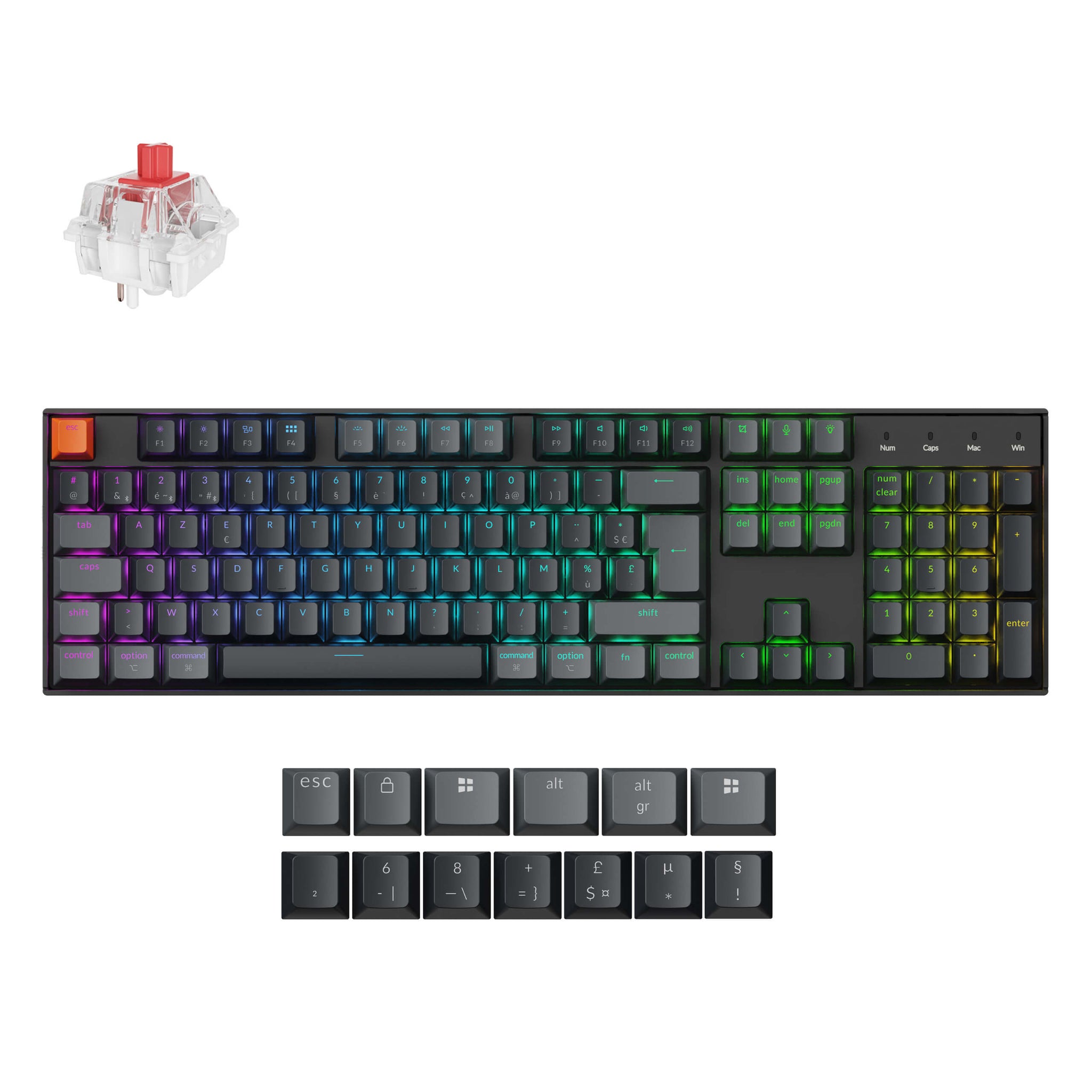 Keychron K10 QMK Draadloos Mechanisch Toetsenbord ISO-indeling - (Versie 2)