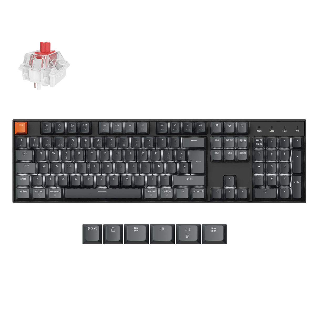 Keychron K10 QMK Wireless Mechanical Keyboard ISO Layout - (Version 2)