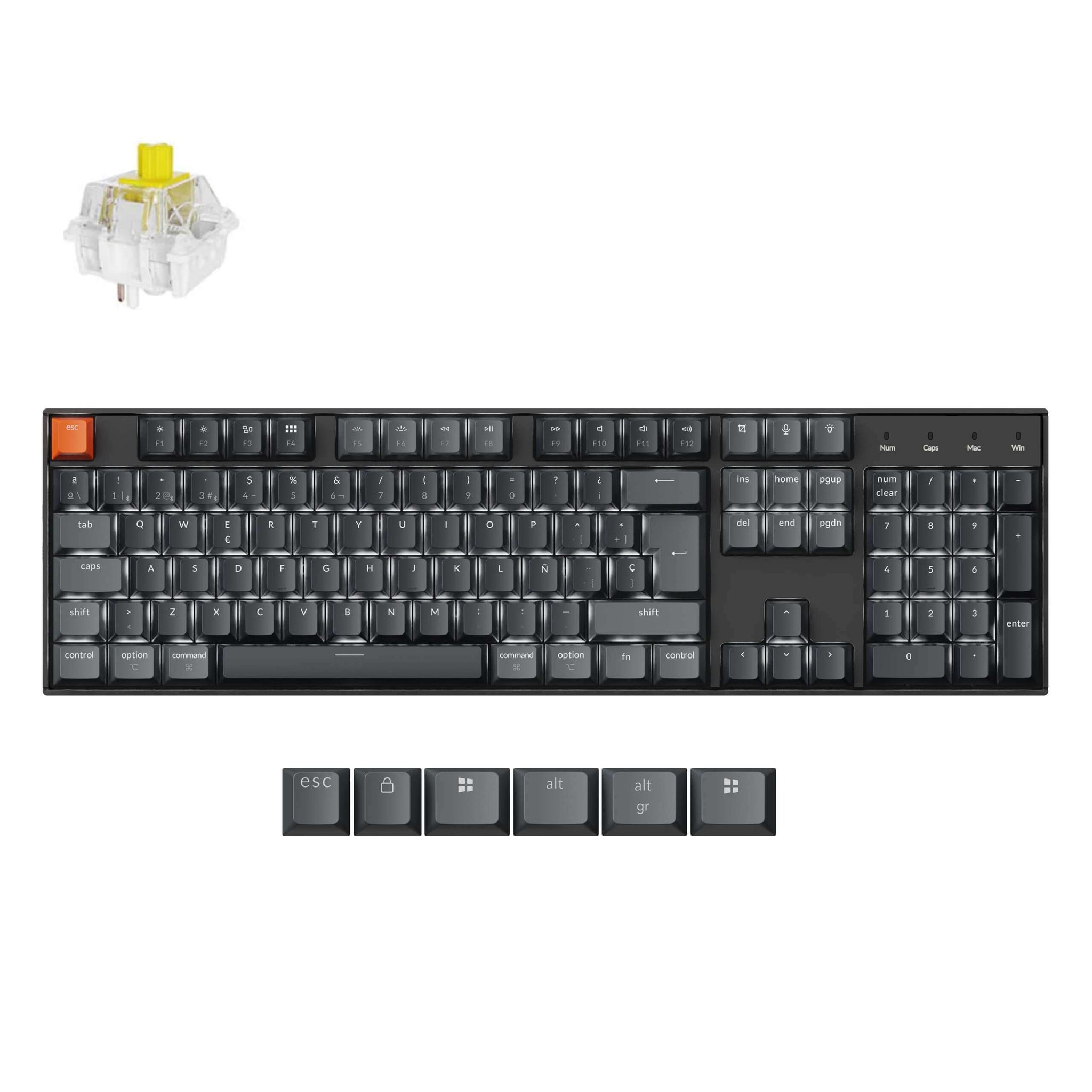 Keychron K10 QMK Draadloos Mechanisch Toetsenbord ISO-indeling - (Versie 2)