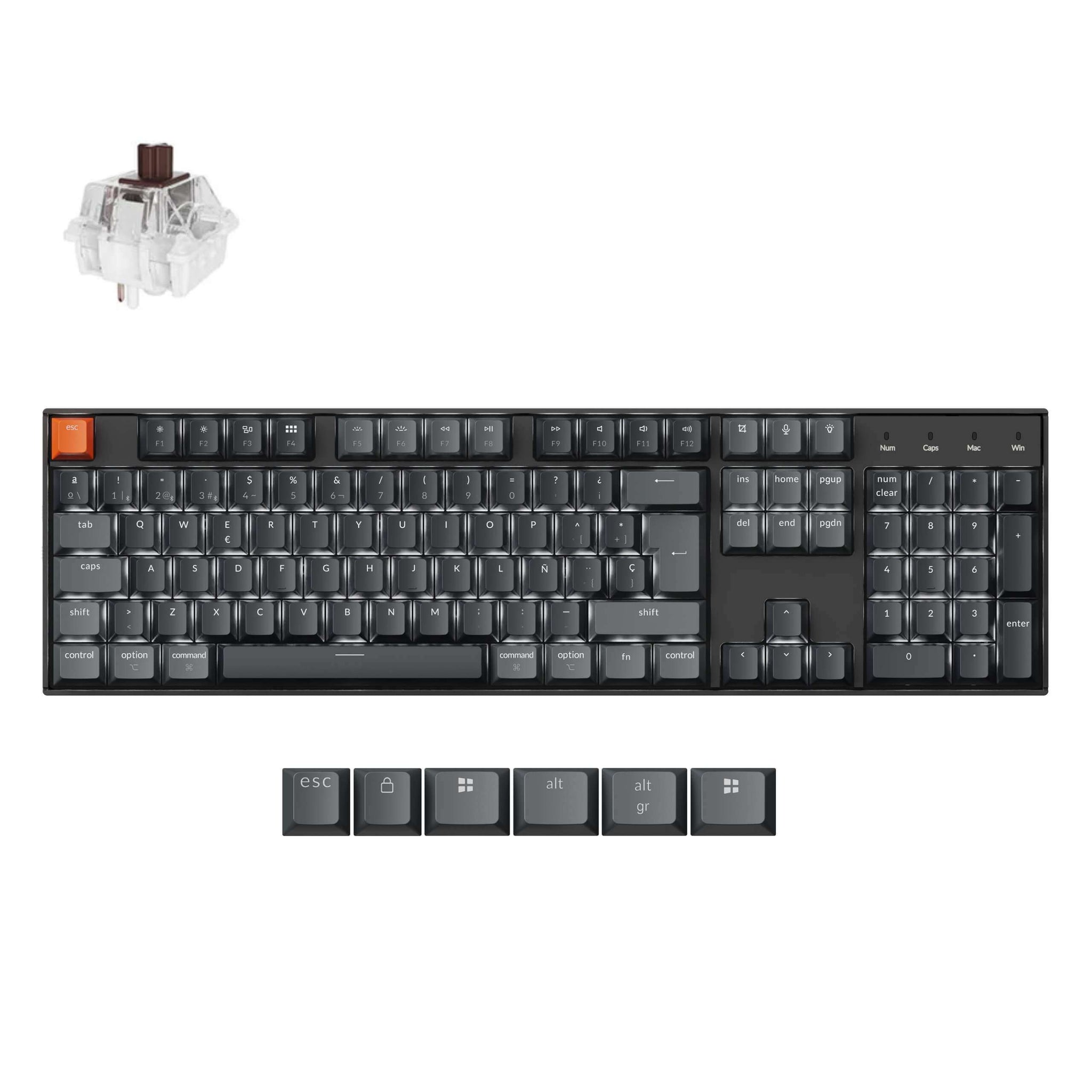Keychron K10 QMK Draadloos Mechanisch Toetsenbord ISO-indeling - (Versie 2)
