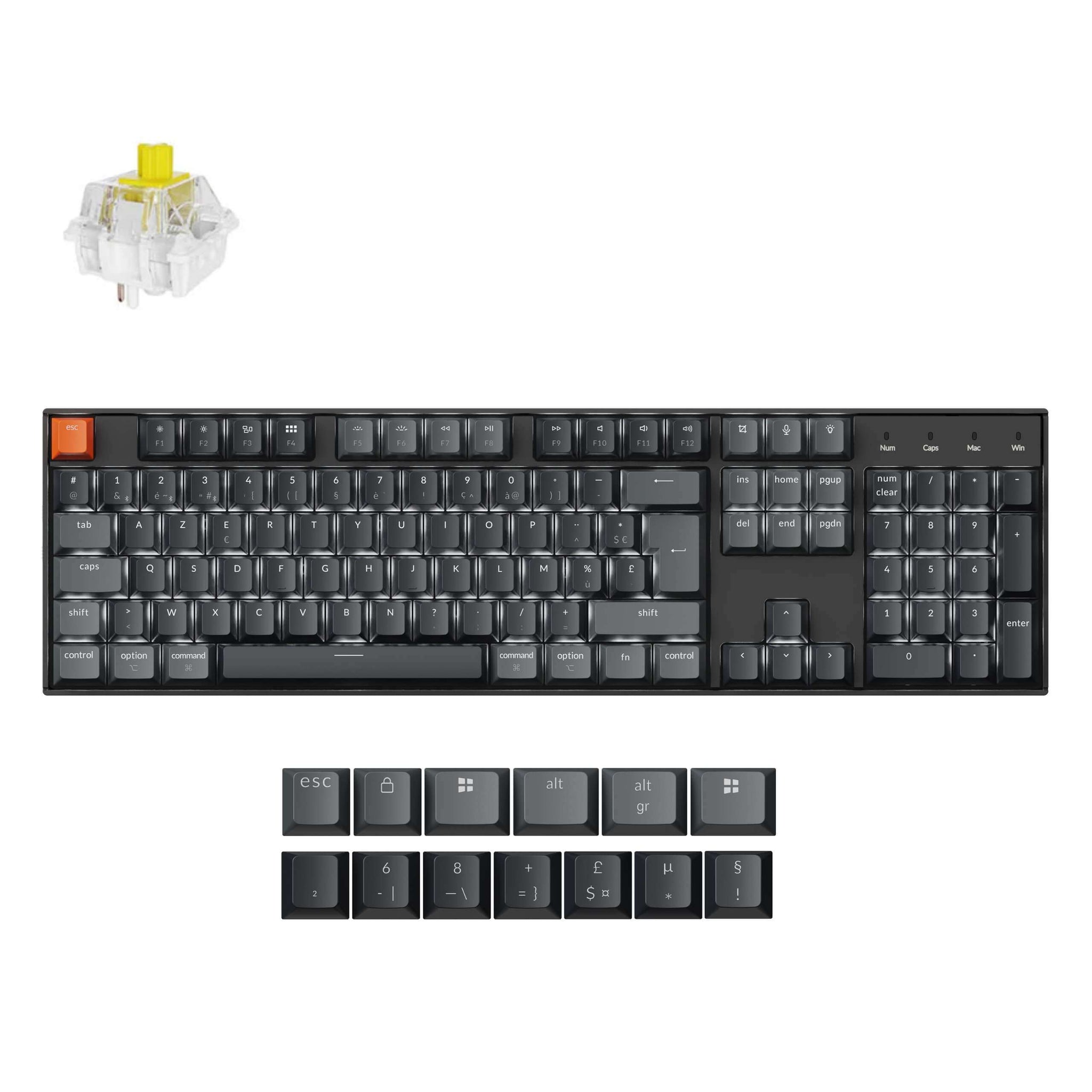 Keychron K10 QMK Draadloos Mechanisch Toetsenbord ISO-indeling - (Versie 2)