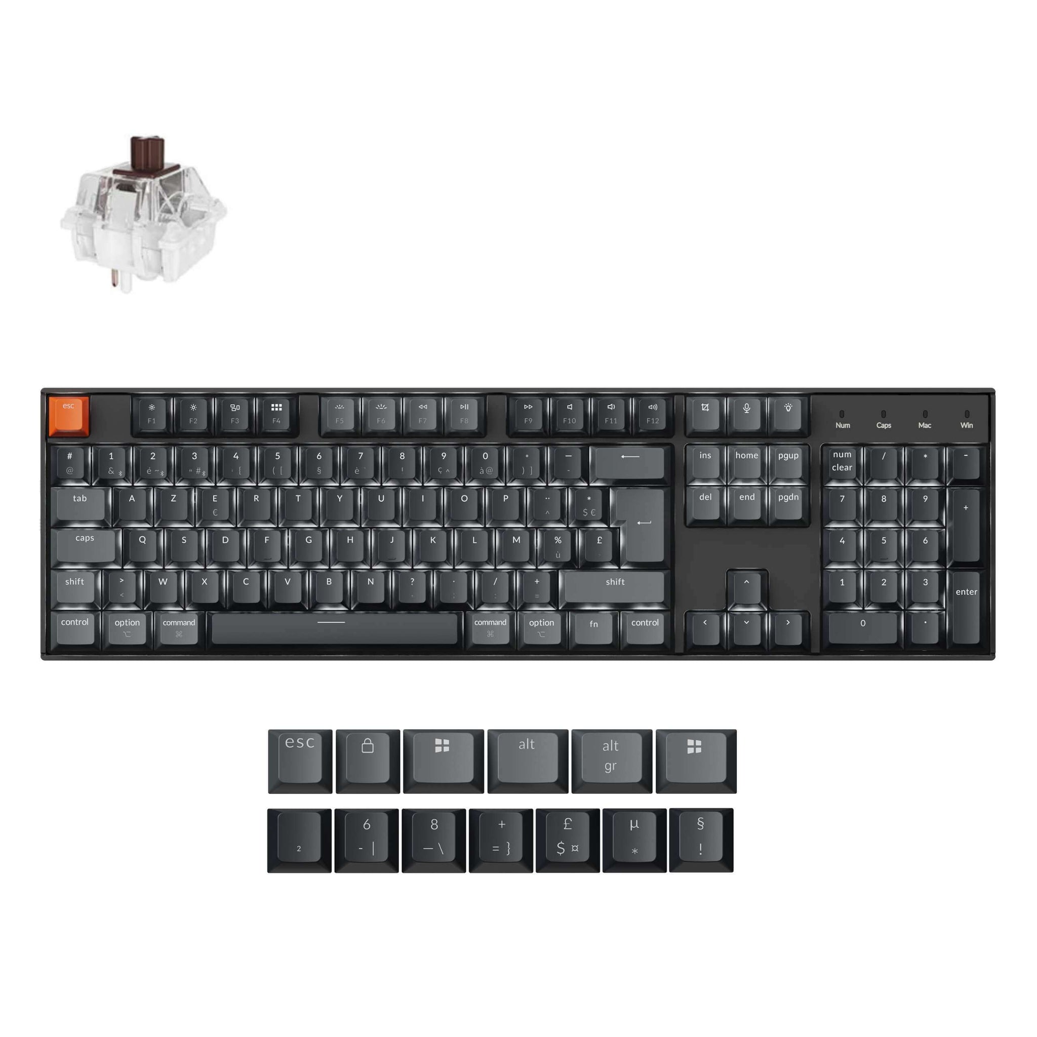 Keychron K10 QMK Draadloos Mechanisch Toetsenbord ISO-indeling - (Versie 2)