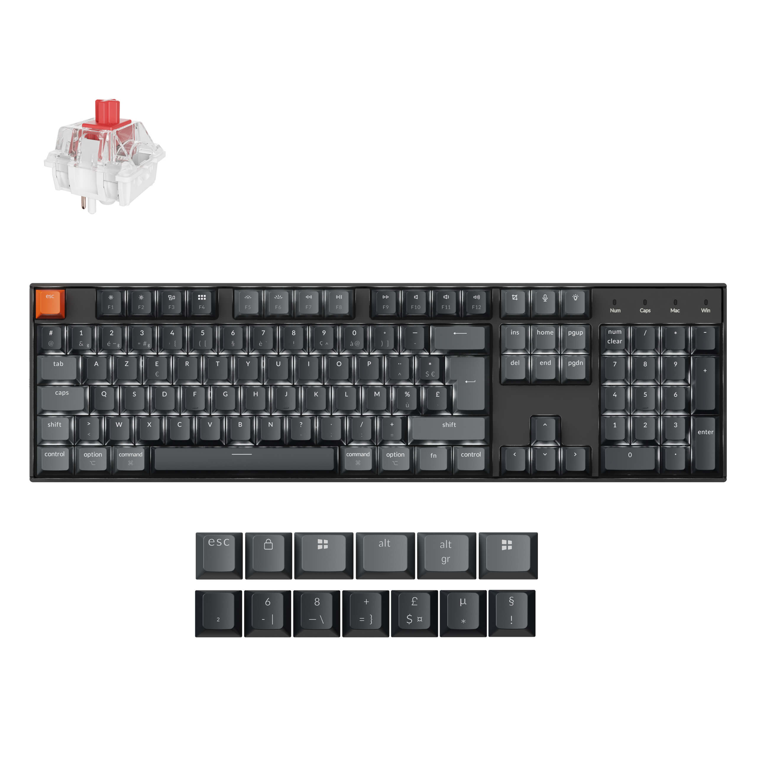 Keychron K10 QMK Wireless Mechanical Keyboard ISO Layout - (Version 2)
