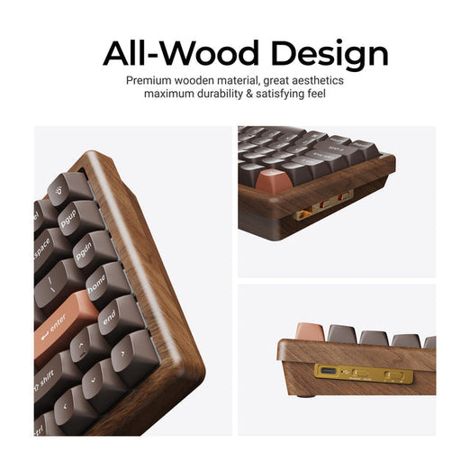 Keychron K2 HE Draadloos Magnetisch Schakeltoetsenbord - Speciale Houten Editie