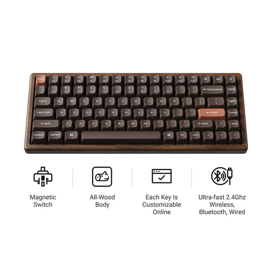 Keychron K2 HE Draadloos Magnetisch Schakeltoetsenbord - Speciale Houten Editie