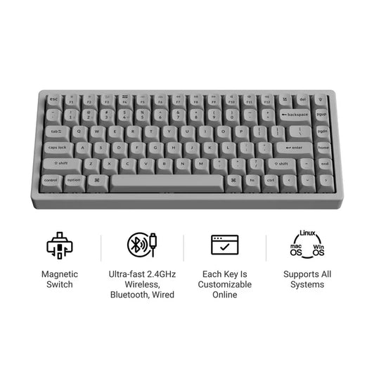 Keychron K2 HE Draadloos Magnetisch Schakeltoetsenbord - Beton Editie (US ANSI-indeling)