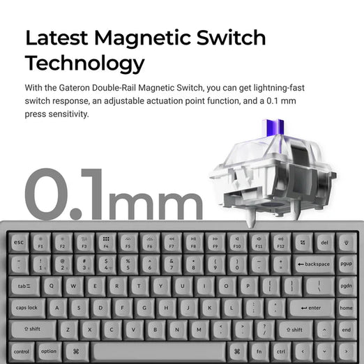 Keychron K2 HE Draadloos Magnetisch Schakeltoetsenbord - Beton Editie (US ANSI-indeling)
