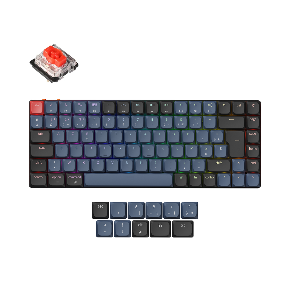 Keychron K3 Pro QMK/VIA Draadloos mechanisch toetsenbord ISO Layout-collectie