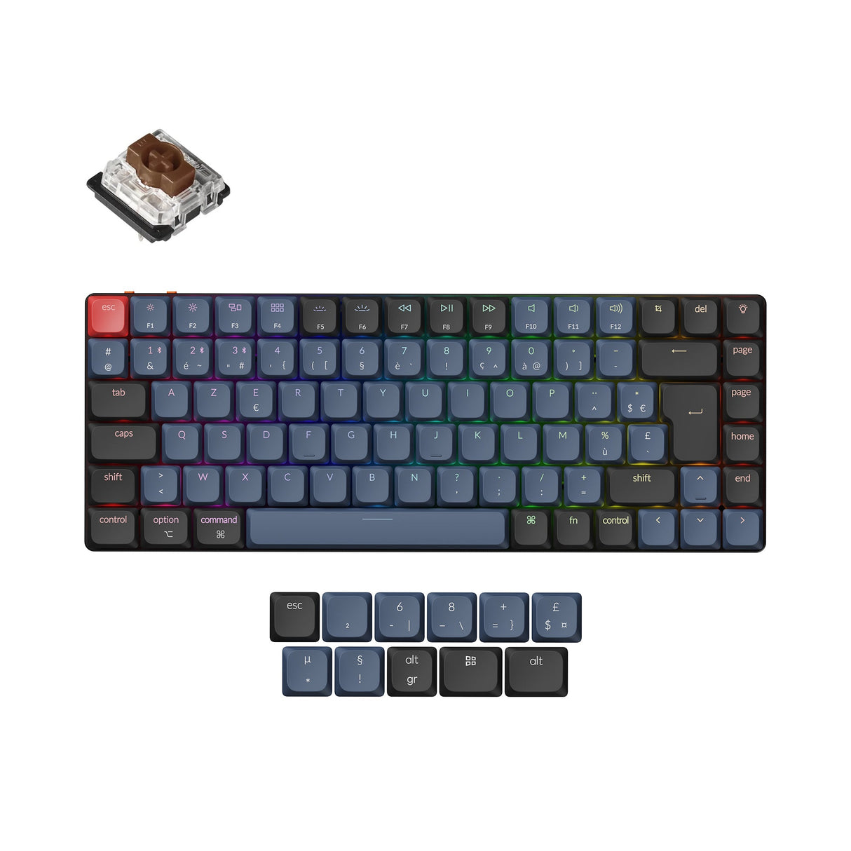 Keychron K3 Pro QMK/VIA Draadloos mechanisch toetsenbord ISO Layout-collectie