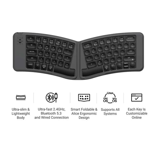 Keychron B11 Pro Ultra-Dun Draadloos Opvouwbaar Toetsenbord (US ANSI Toetsenbord)