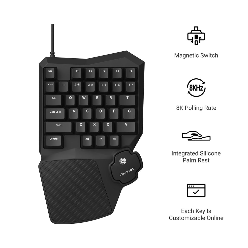 Keychron C0 HE Bedraad Eenhandig Magnetisch Schakeltoetsenbord voor Gaming