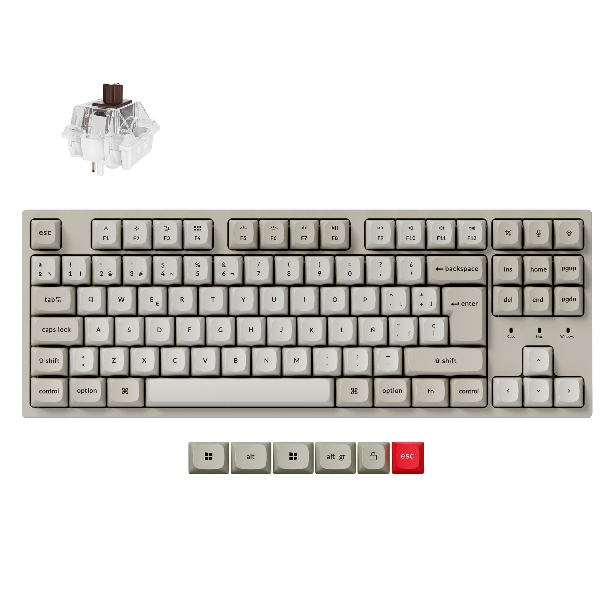 Keychron C1 Pro 8K QMK bedrade aangepaste mechanische toetsenbordcollectie, ISO-indeling