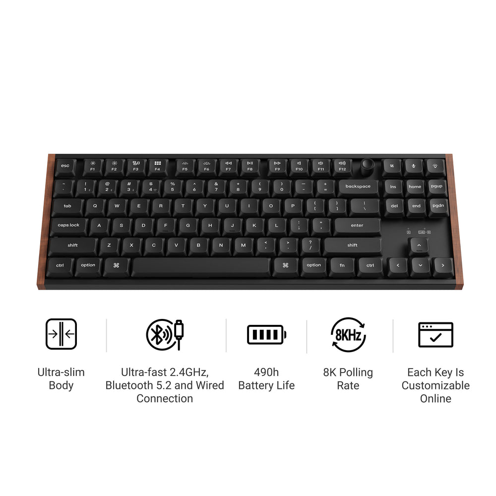 Keychron K1 Ultra 8K draadloos aangepast mechanisch toetsenbord (ANSI US-indeling)