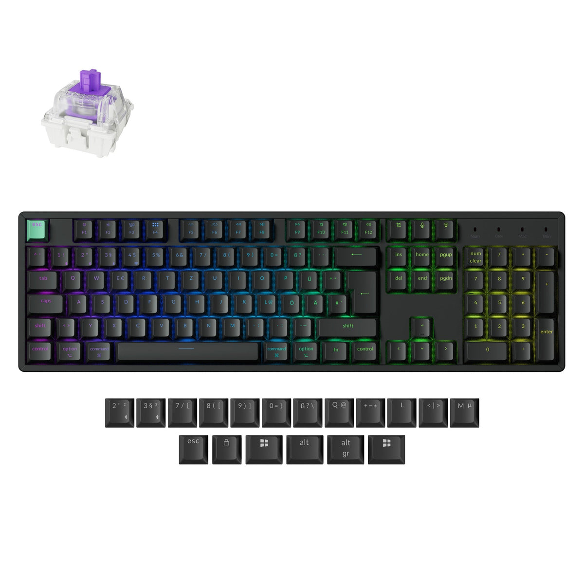 Keychron K10 HE draadloos mechanisch toetsenbord met magnetische switches, ISO-indeling collectie