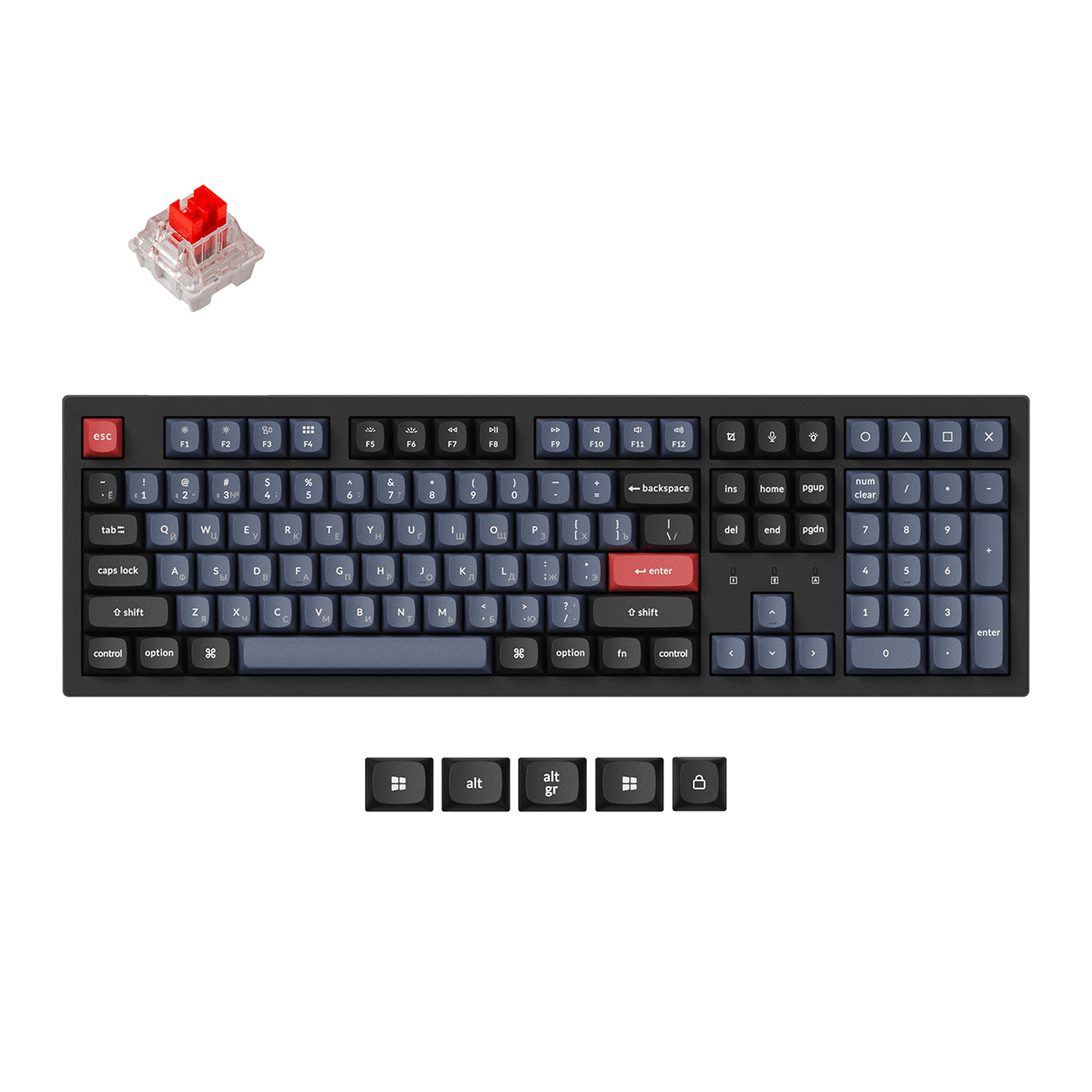 Keychron K10 Pro QMK/VIA Draadloos Mechanisch Toetsenbord (Russisch RU Indeling)