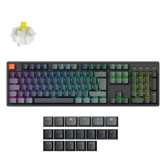 Keychron K10 QMK Draadloos Mechanisch Toetsenbord ISO-indeling - (Versie 2)
