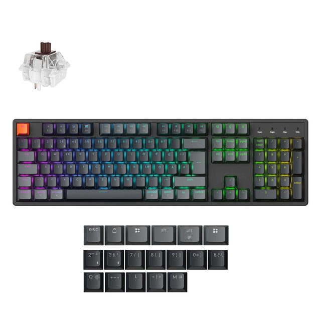 Keychron K10 QMK Draadloos Mechanisch Toetsenbord ISO-indeling - (Versie 2)