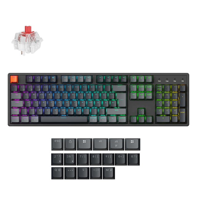 Keychron K10 QMK Draadloos Mechanisch Toetsenbord ISO-indeling - (Versie 2)
