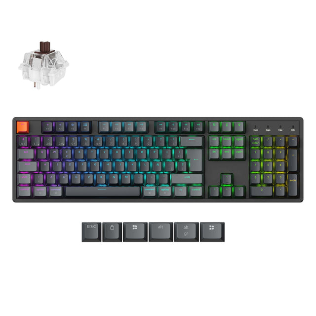 Keychron K10 QMK Draadloos Mechanisch Toetsenbord ISO-indeling - (Versie 2)