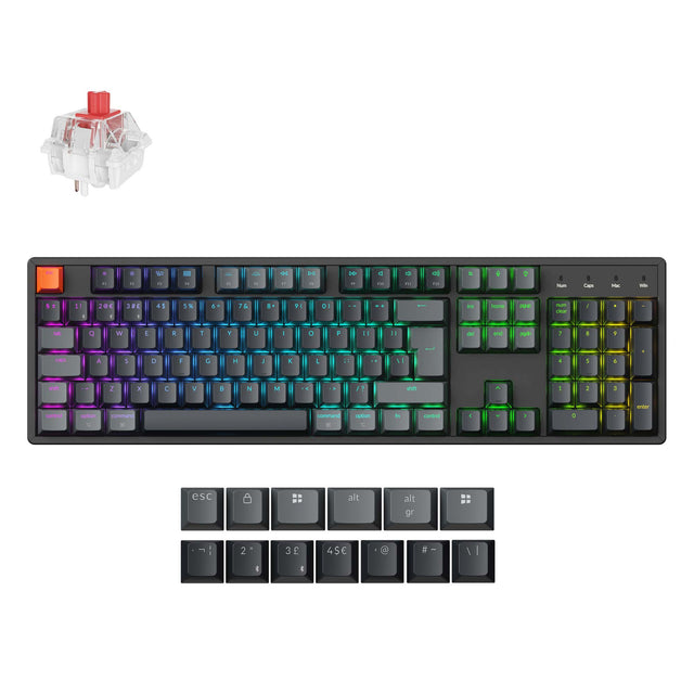 Keychron K10 QMK Draadloos Mechanisch Toetsenbord ISO-indeling - (Versie 2)