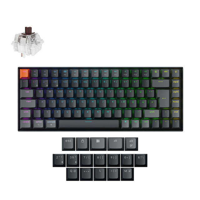 Keychron K2 QMK Draadloos Mechanisch Toetsenbord ISO-indeling - Versie 3