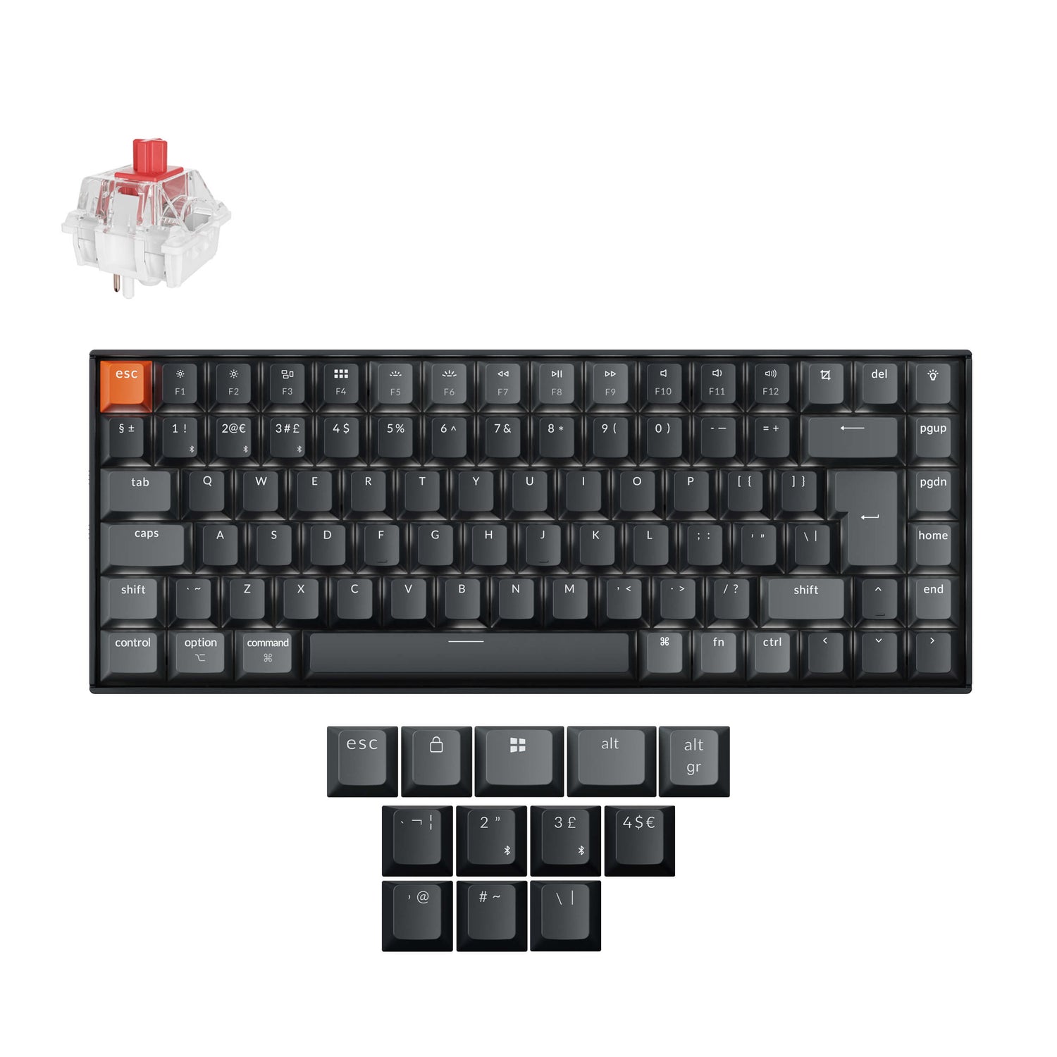 Keychron K2 QMK Draadloos Mechanisch Toetsenbord ISO-indeling - Versie 3