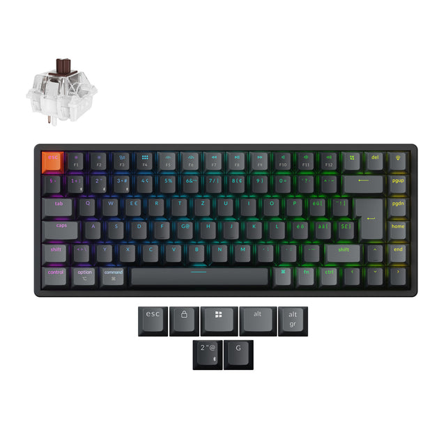 Keychron K2 QMK Draadloos Mechanisch Toetsenbord ISO-indeling - Versie 3