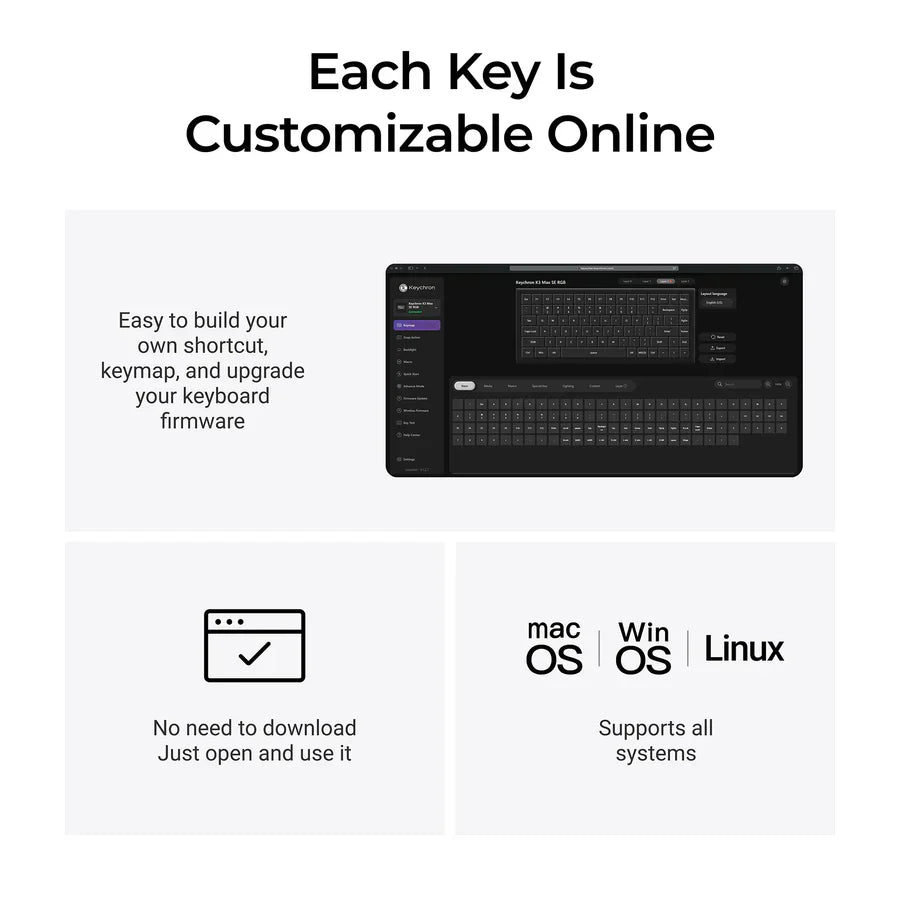 Keychron K3 Max SE QMK Draadloos Aangepast Mechanisch Toetsenbord (US ANSI Indeling)