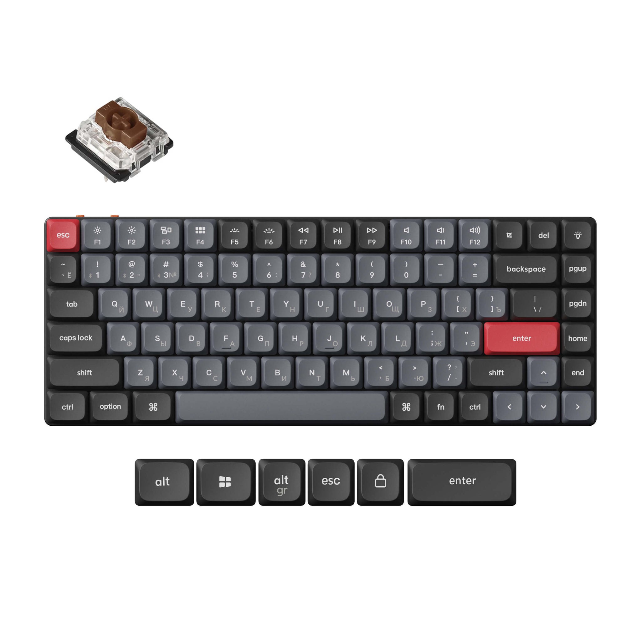 Keychron K3 Pro QMK/VIA Draadloos Aangepast Mechanisch Toetsenbord (Russisch RU Indeling)