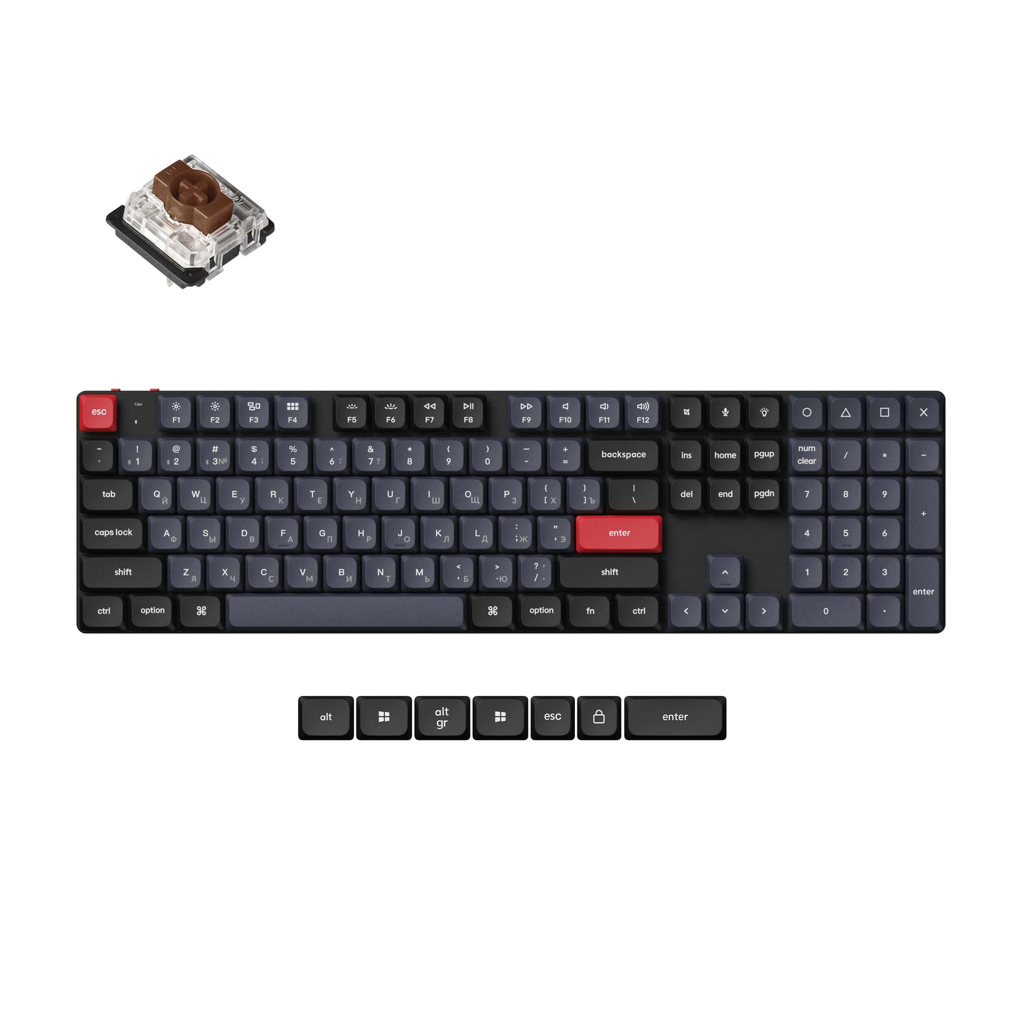 Keychron K5 Pro QMK/VIA Draadloos Aangepast Mechanisch Toetsenbord (Russisch RU Indeling)