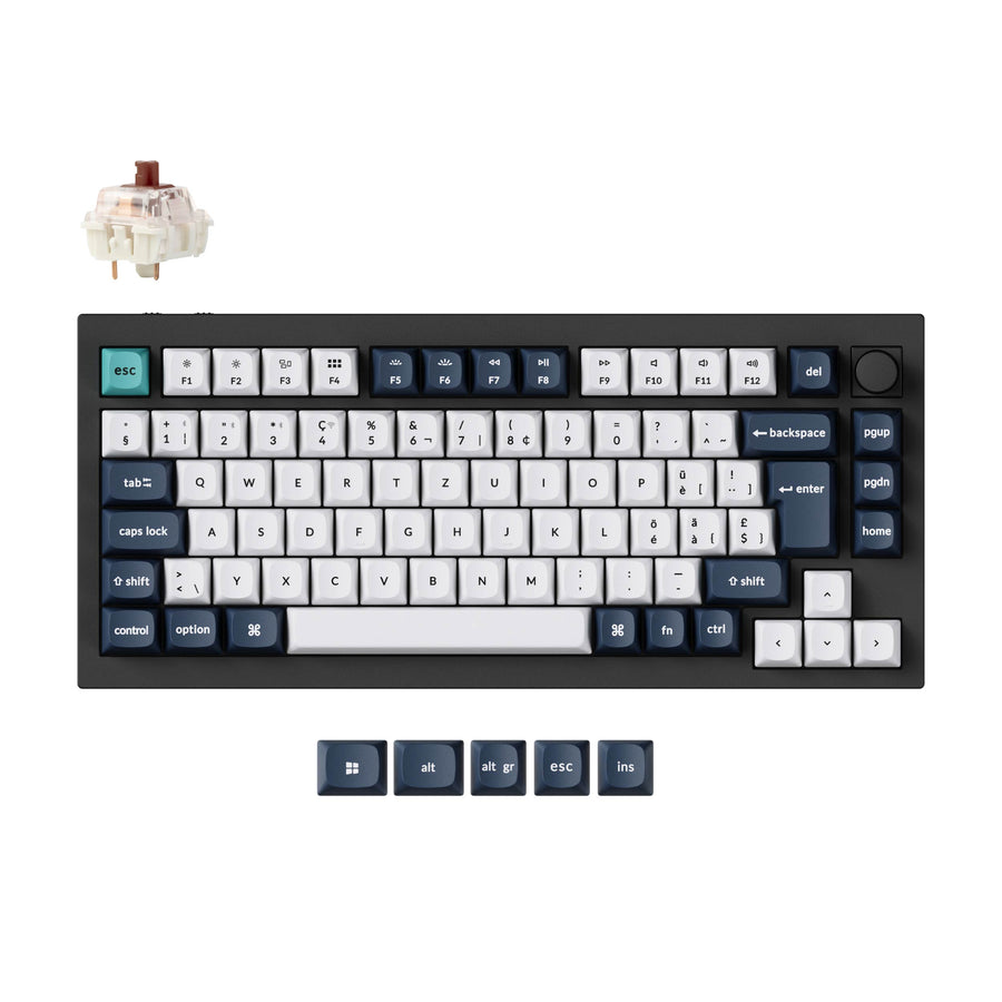 Keychron Q1 Max QMK/VIA Draadloos Aangepast Mechanisch Toetsenbord ISO-indeling Collectie