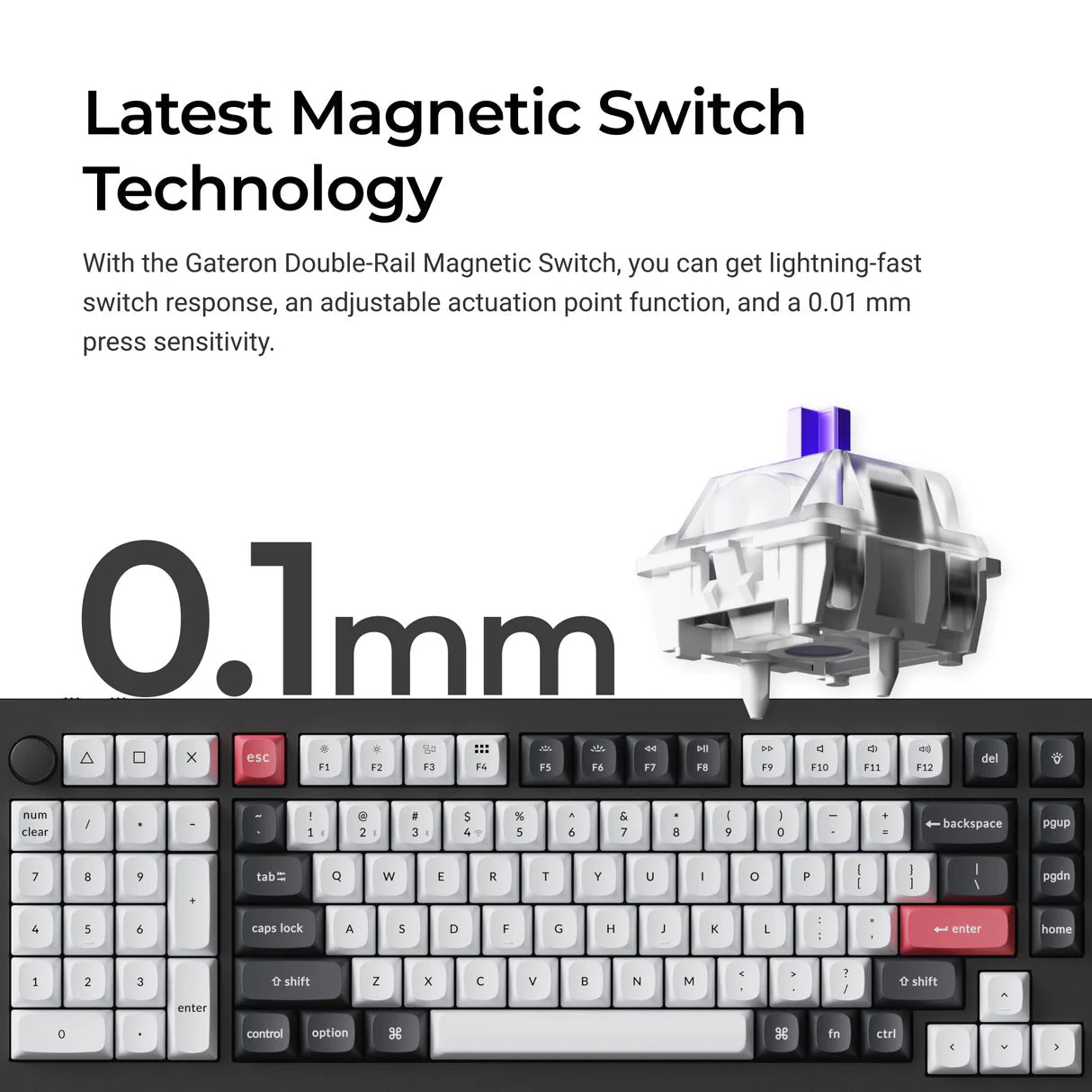 Keychron Q12 HE QMK Draadloos Aangepast Toetsenbord (US ANSI-indeling)