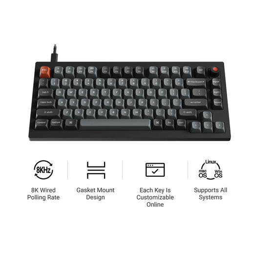 Keychron V1 8K QMK Bedraad Aangepast Mechanisch Toetsenbord (US ANSI-indeling)