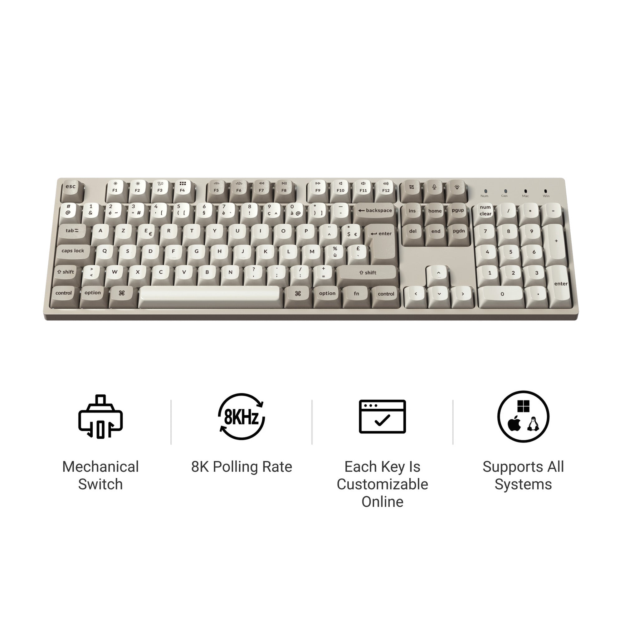 Keychron C2 Pro 8K QMK Wired Custom Mechanical Keyboard ISO Layout Collection