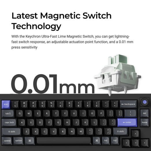 Keychron Q2 HE 8K Bedraad Magnetisch Schakeltoetsenbord (US ANSI-indeling)