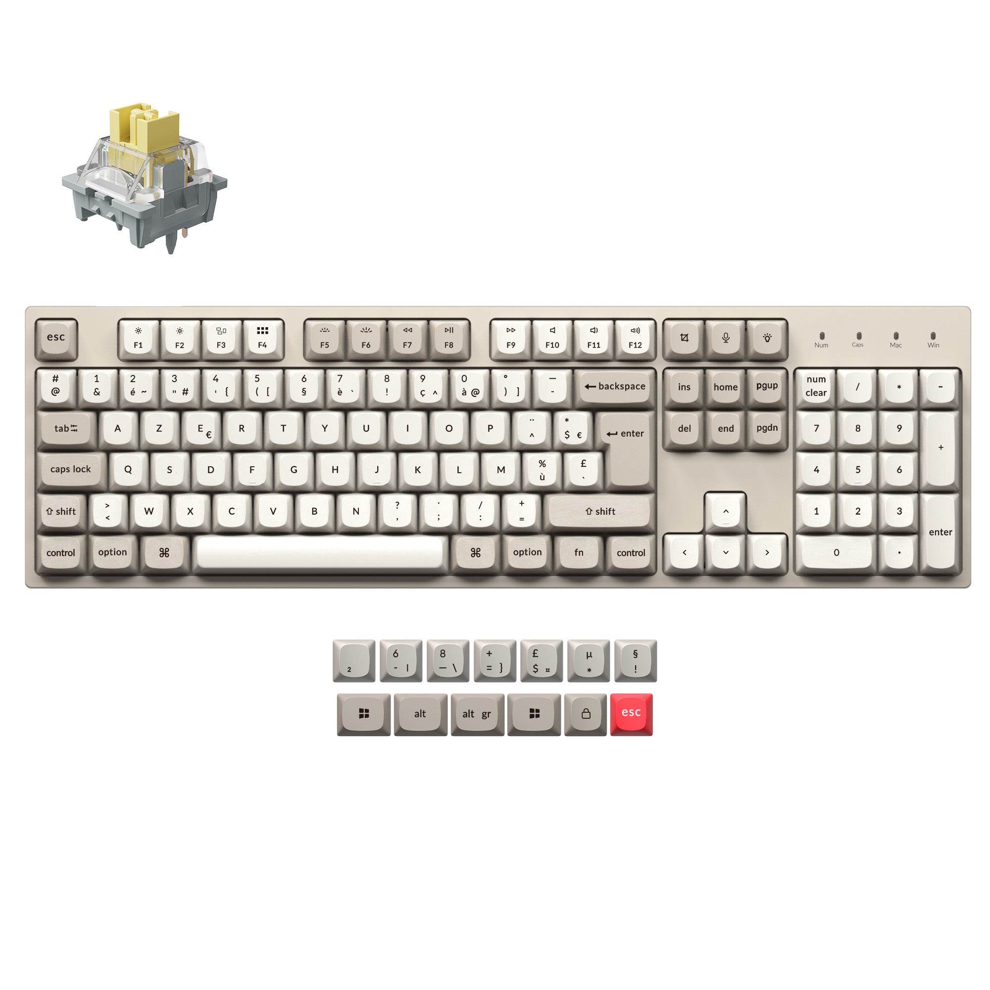 Keychron C2 Pro 8K QMK Wired Custom Mechanical Keyboard ISO Layout Collection